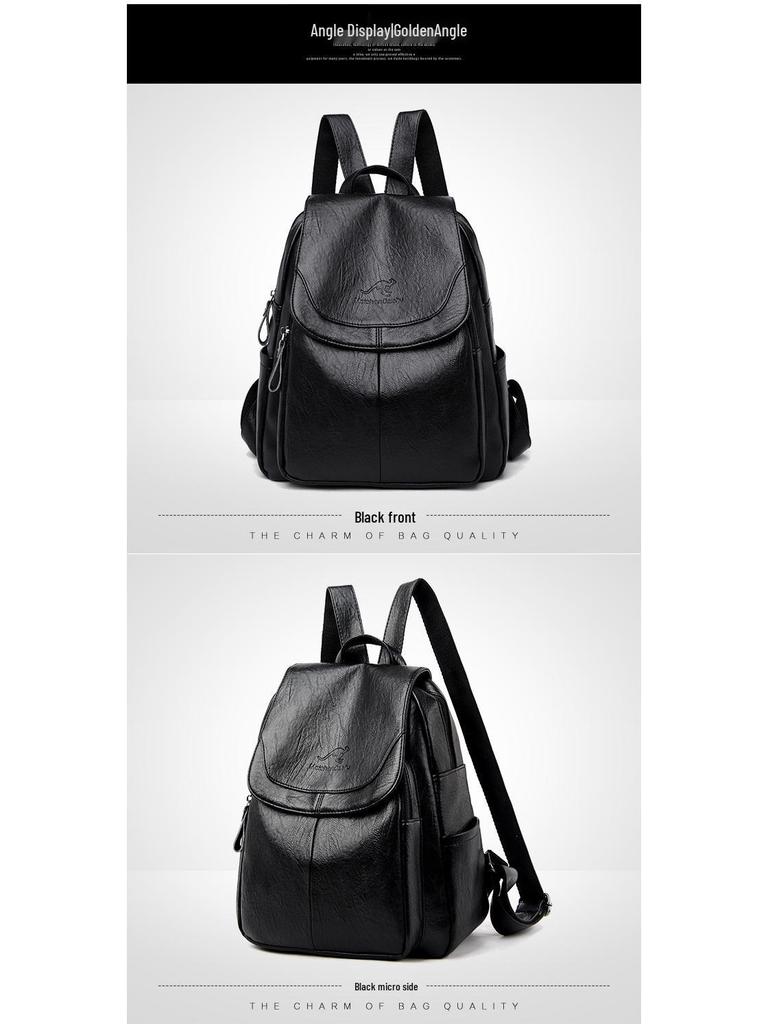 Summer 2023 Retro Women's Soft Leather Bag - Minimalist, Casual, Large Capacity for Middle-Aged Moms
