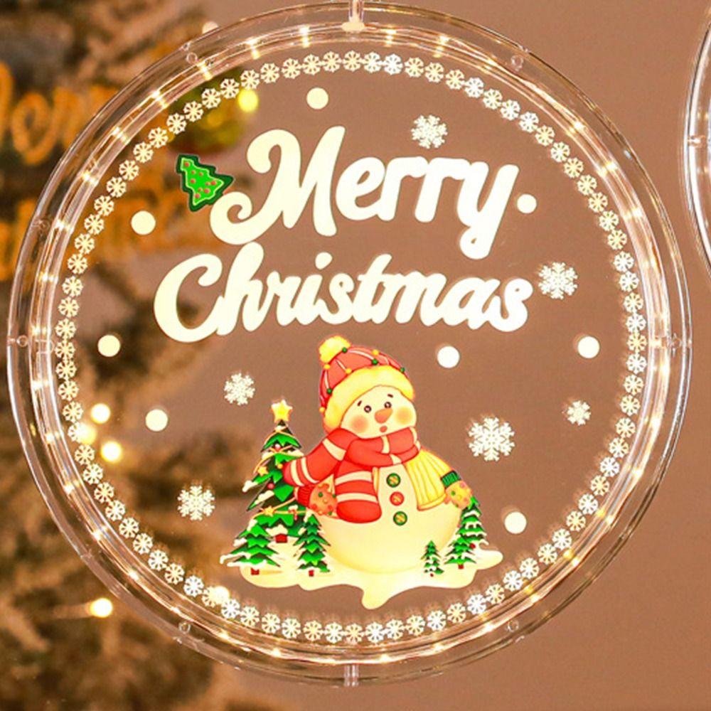 Hanging Window Suction Cup Lamp Snowflake Christmas Window Lights  New Year