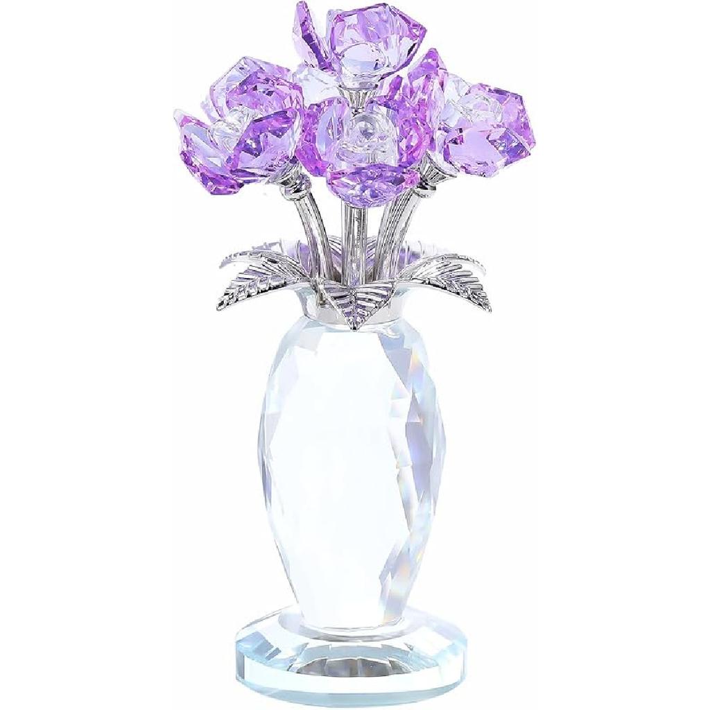 Ornalrist Blue K9 Crystal Forget Me Not Flowers Gifts for Women, Mom, Meaningful Remembrance Gifts, Birthday Gifts for Friend Sister, Glass