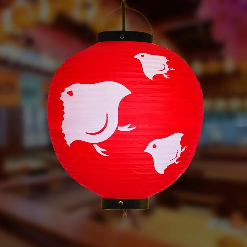 Red/Beige 30cm PVC Waterproof Japanese Lantern Korean Ramen Sashimi Izakaya Cuisine Shop Restaurant Decor Traditional Lantern