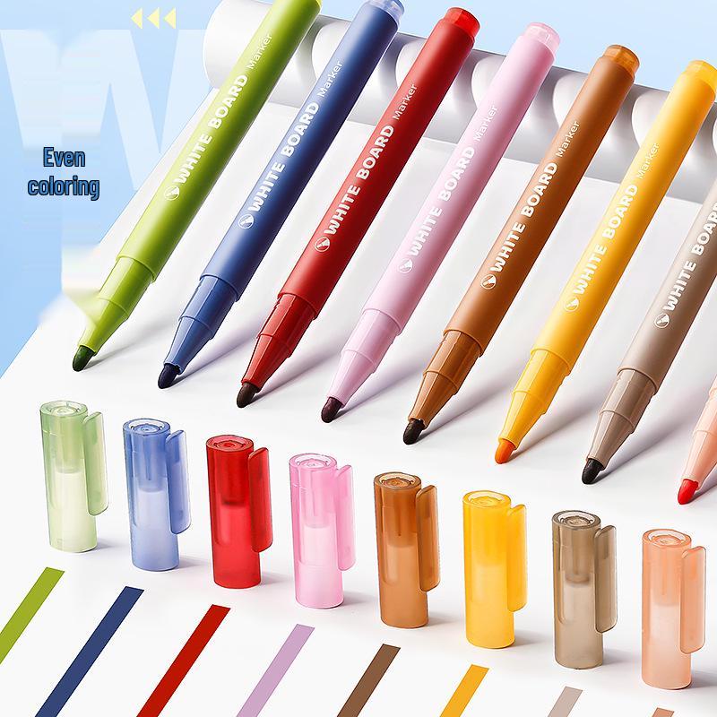 Kaba Bär Radierbare Mehrfarbige Whiteboard-Marker - 12 Farben für Kinder, Perfekt zum Lehren und Zeichnen.