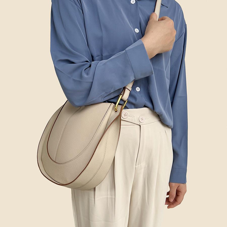 2024 Soft Leather Women's Saddle Bag - Trendy, Light Luxury Crossbody and Shoulder Bag