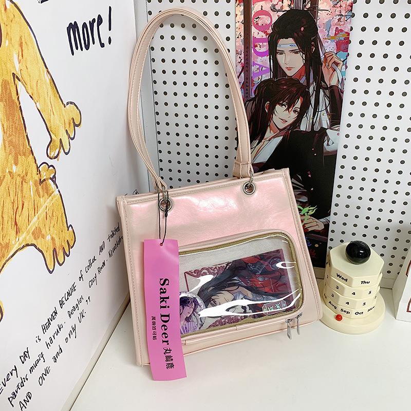 

Casual large-capacity tote bag women s spring and summer new versatile shoulder messenger bag розовый