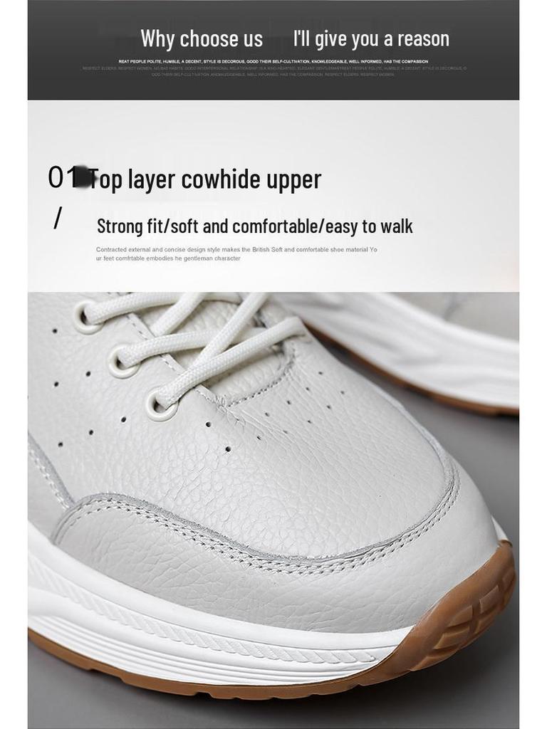 Chaussures de skate homme automne 2025 en cuir respirant - Baskets décontractées à lacets polyvalentes