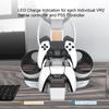 All-in-one Controller Charging Dock with LED Light for PS VR2/ Handle Controllers Charger Base Storage Stand