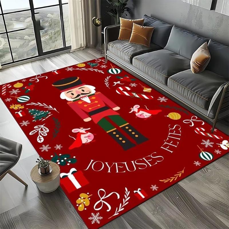 Cartoon Christmas Tree New Year Nutcracker Fairy Tales Carpet Rug for Living Room Bedroom Home Sofa Decoration,Kids Floor Mat