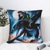 Hiccup e Sdentato Potenza di Fuoco HTTYD Federe Quadrate Copricuscino Divertenti Poliestere Decorativo per Casa 45x45cm