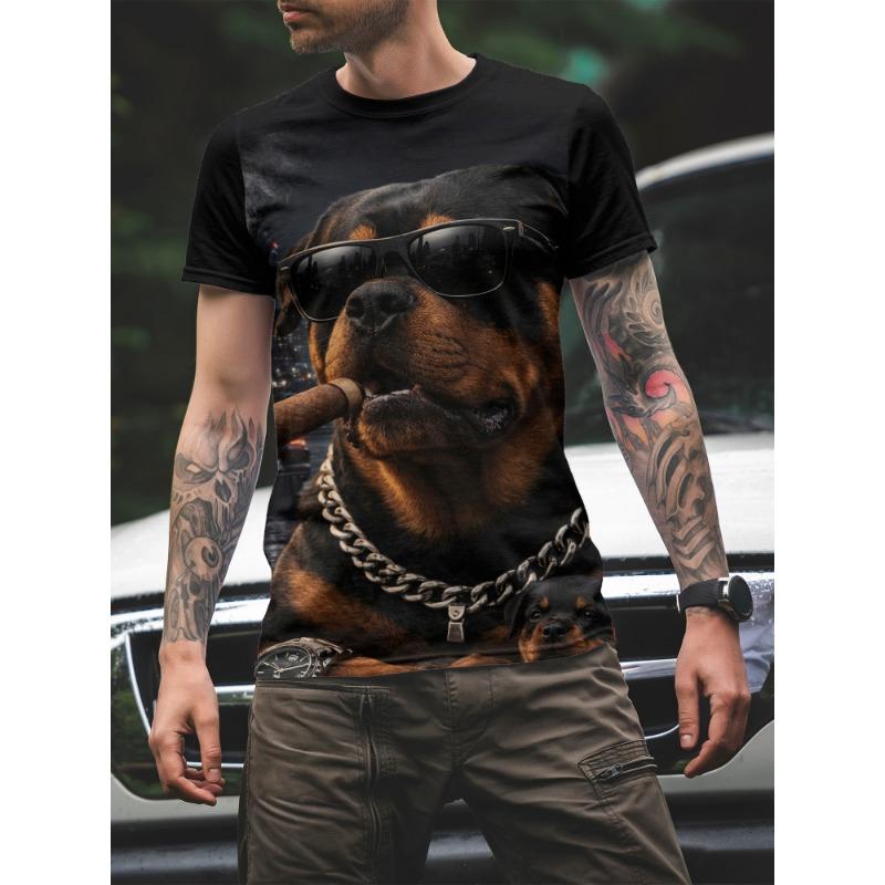2025 Wolf T-Shirt für Herren Tierdruck Kurzarm Top 3D Lässig Street Herren T-Shirt Übergroßes T-Shirt Herren Vintage Kleidung