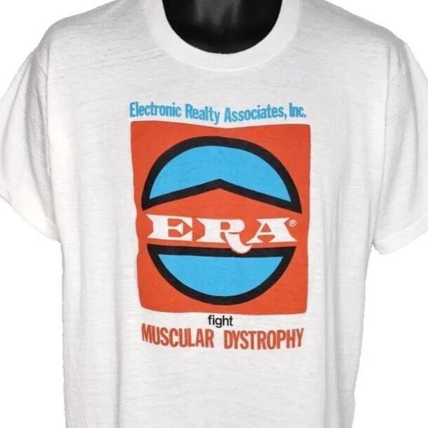 Vintage Fight Muscular Dystrophy T Shirt Mens Size Medium White 80s ERA S