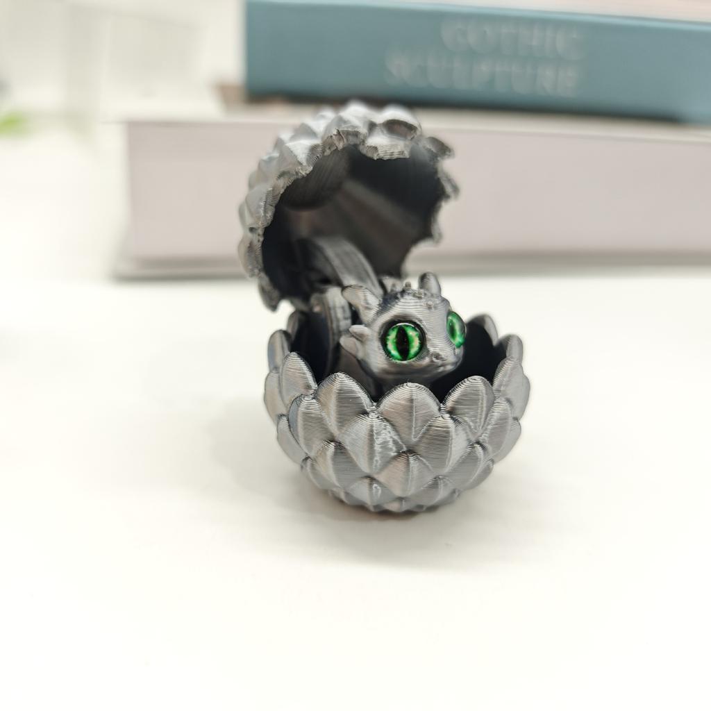 3D Printed Dragon Egg Figures Animal Toys MIni Dragon Fidget Toys Simulation Eyes Home Accessories Desktop Decor Kids Toy Gift