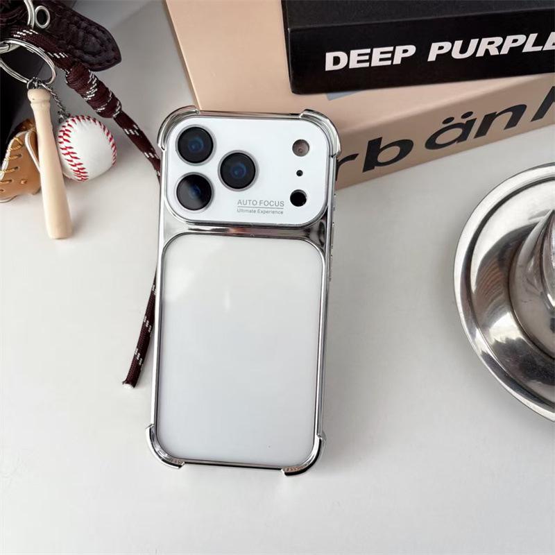 iPhone 17 Pro Case with Large Window & Transparent Back for 16 Pro, Electroplated 15 Pro, and 14 Pro