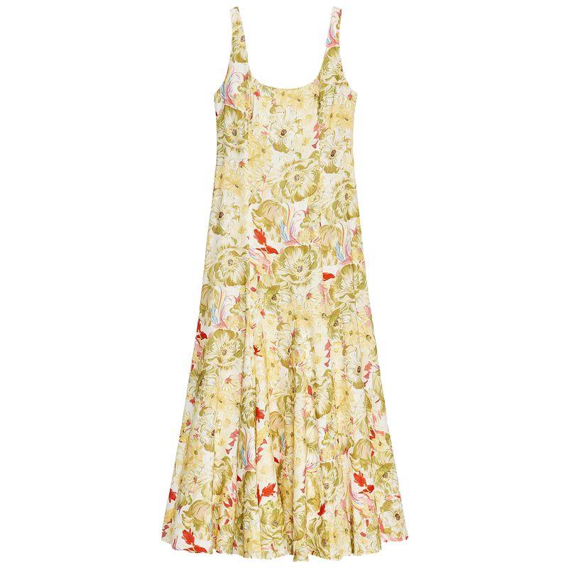Zaprha 2025 New Arrival Elegant Graceful Linen Blended Printing Slip Dress Waist-Tight Slim Looking 3292175
