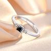 925 Sterling Silver Zircon Adjustable Engagement Rings For Women Wedding Elegant Jewelry Ladies Accessories Gifts