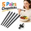 Reusable Sushi Chopsticks Non-Slip Chinese Chopsticks Premium Black Chopsticks  Kitchen Tableware