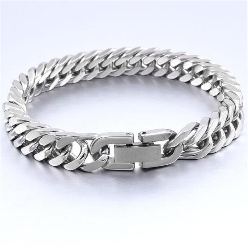 European and American Titanium Steel Men's Double Buckle Bracelet
