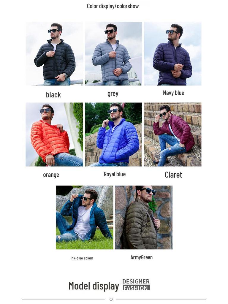 Men's 2024 Ultra-Light Down Jacket: Short, Hooded, Plus Size, Cold-Proof, Warm Autumn/Winter Outerwear for Young and Mid-Age Men