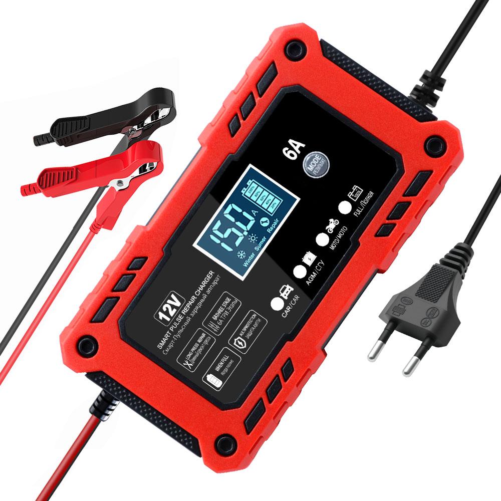 Portable Battery Maintenance SUV 12V 6A Car Motorcycle Battery Charging Intelligent Pulse Repair Lead-Acid Smart Battery Charger