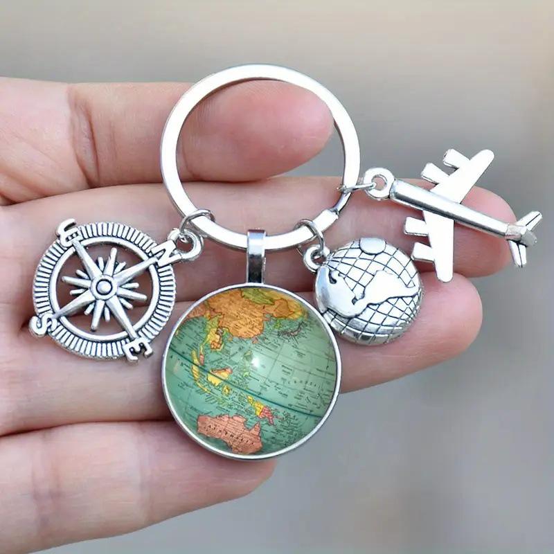 Europe & America Airplane Flight Attendant Keychain Souvenir