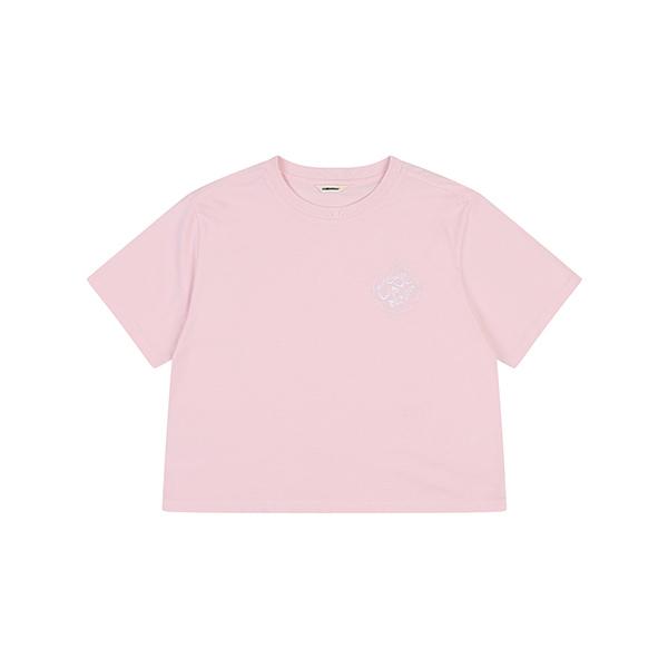 JAMBANGEE Women'S) Cropped Short Sleeve T-Shirt With Embroidery Details