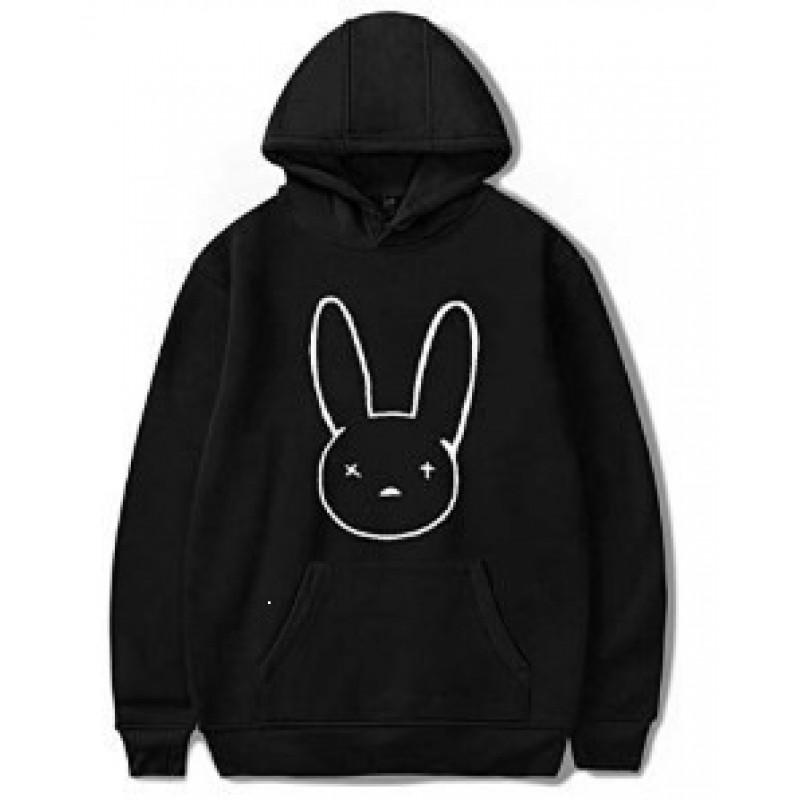 Unisex Hooded Sweatshirt Bad Bunny Inspired Casual Fall Pullover With Letter Print