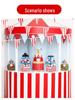 30m Red-White Striped Circus Carnival Pennant Bunting for Parties and Decorations