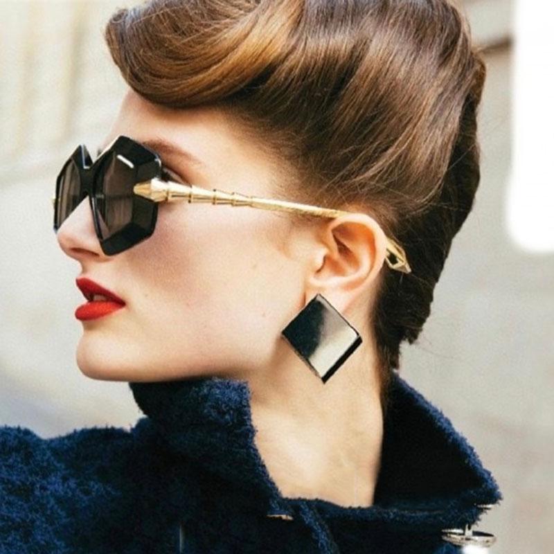 High Quality Retro High End Designer Style Trendy Edgy Punk Oversized Alloy Metal Female For Both Male Sun Glasses