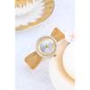 Elegant Women Waterproof Quartz Watch Rhinestone Decor Bezel Date Dial Wide Mesh Metal Band