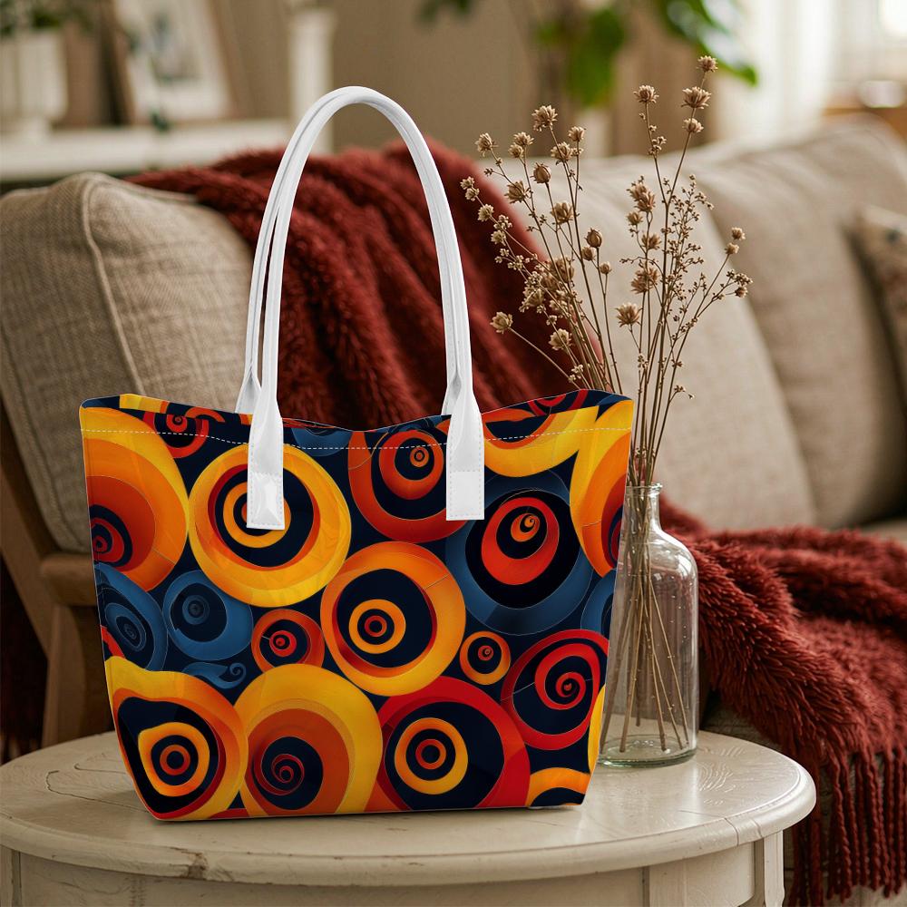 Vibrant Spiral Pattern Tote Bag Fashion Stylish Casual Daily Carry All Bag