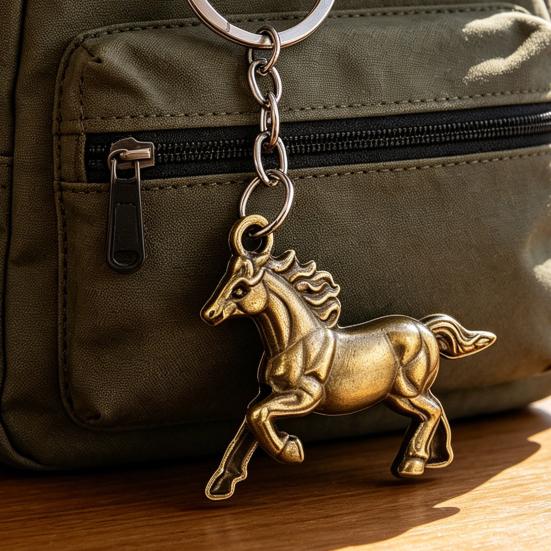 Keychain Pendant Zinc Alloy Texture Horse Charm Lightweight Portable Key Chain Backpack Bag Accessory