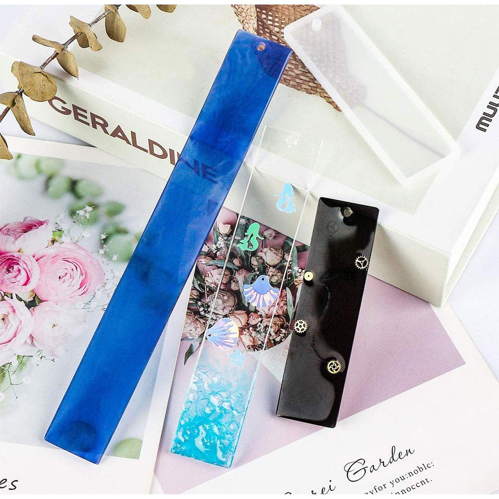1PC Pick Rectangle Feather Instrument Shape Silicone Bookmark Resin Mold For Making Epoxy Resin Jewelry DIY Crafts Transparent