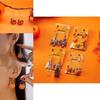 Halloween Pumpkin Skeleton Alloy Earrings With Electric Plating For Cosplay And Party Decor