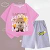 Children's LBB Fashion Casual Short-sleeved Shirt and Shorts Two-piece Set, Summer Loose Sportswear for Boys and Girls