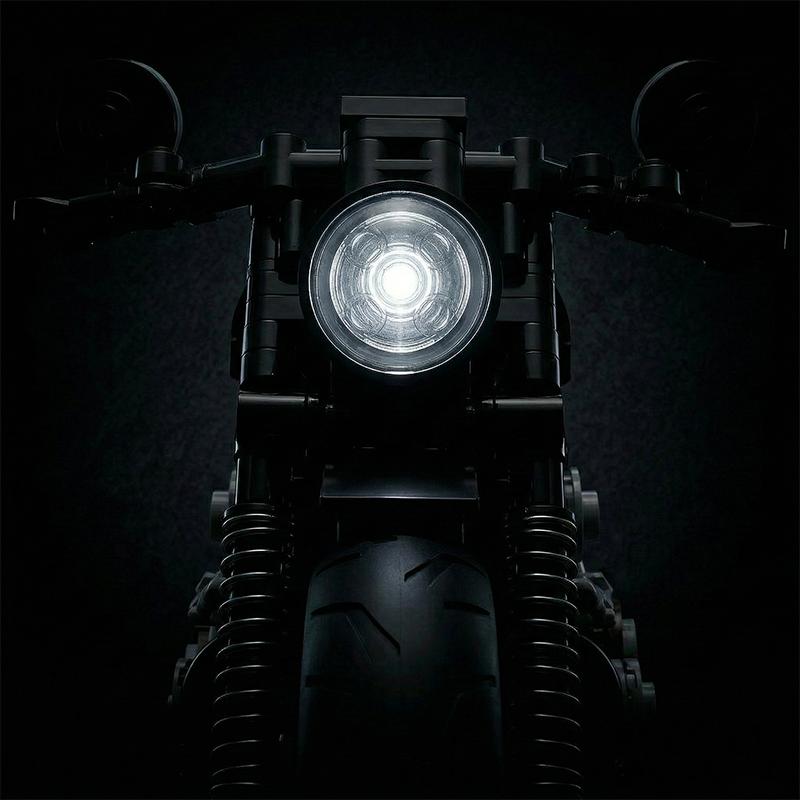 1:8 Retro Cruiser Motorcycle MOC Building Blocks Set Classic Motorbike MOC Model Technical Vehicles Kit Collectible Gifts Adult
