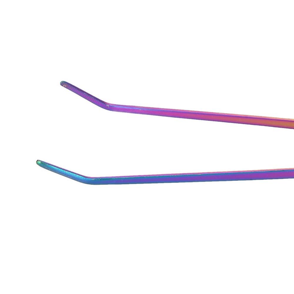 Stainless Steel Aquarium Tweezers 27cm Length Curved Design Fish Tank Tweezers Long Tweezers Rainbow Planted Tongs