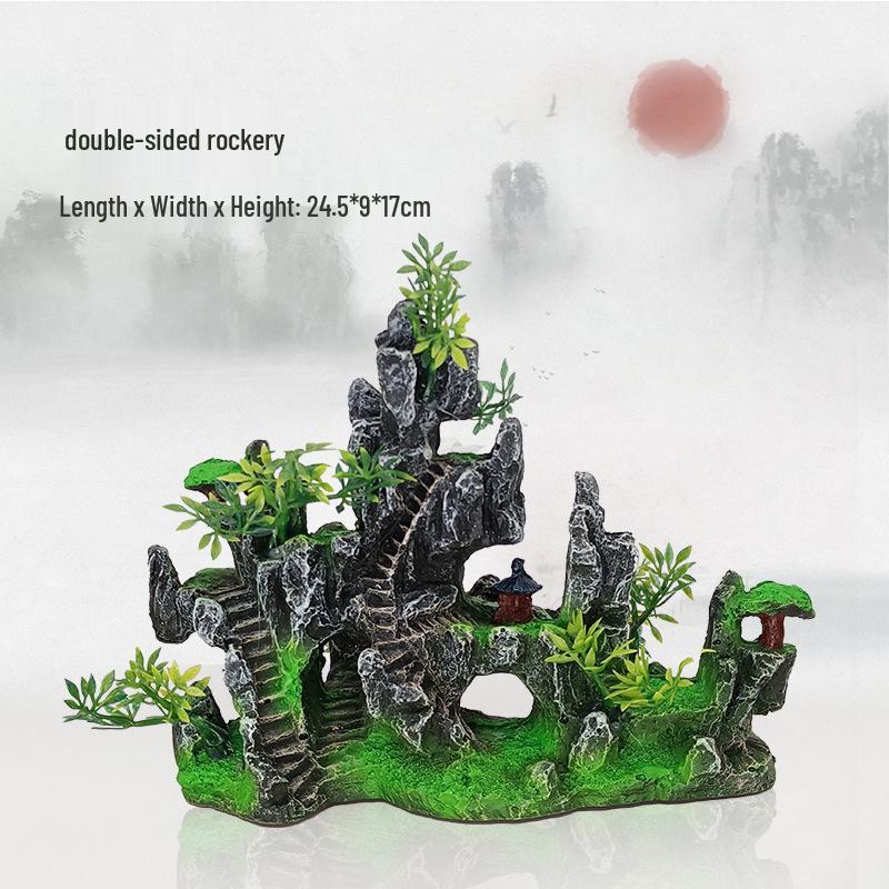 Popular Mountain Rock Fish Tank Decoration: Artificial Resin Craft for Aquarium Landscape