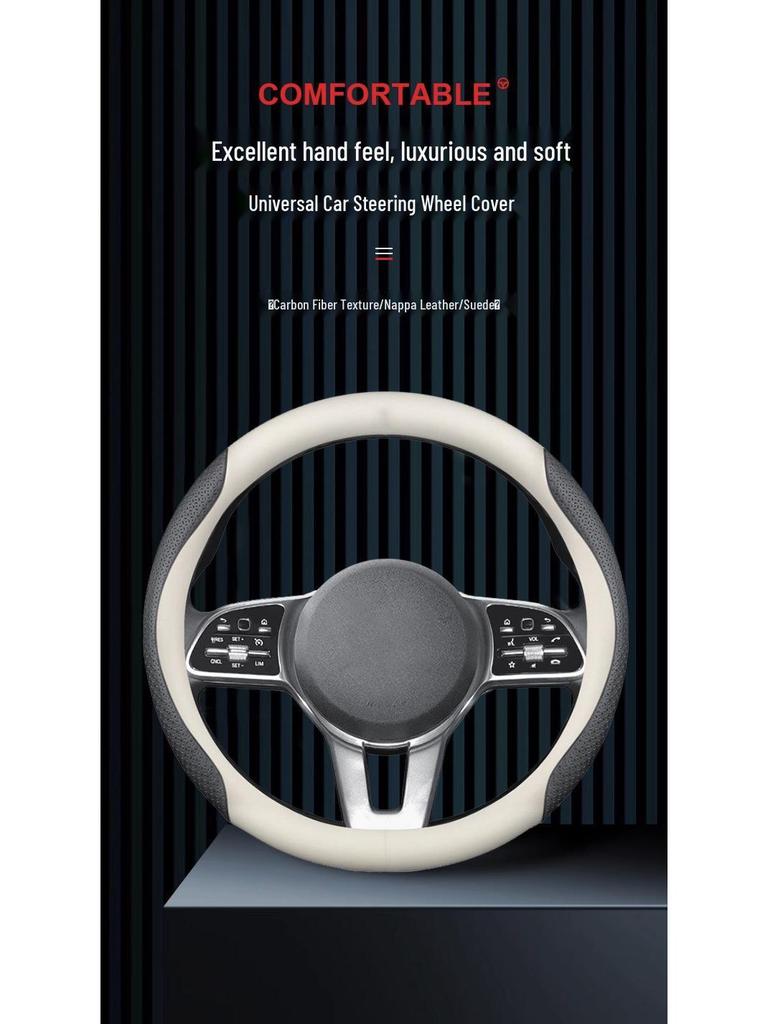Steering Wheel Cover for BYD: Dolphin, Han, Seagull, Yuan Plus, Qin Plus DMI, Song, Tang - Includes Card Holder