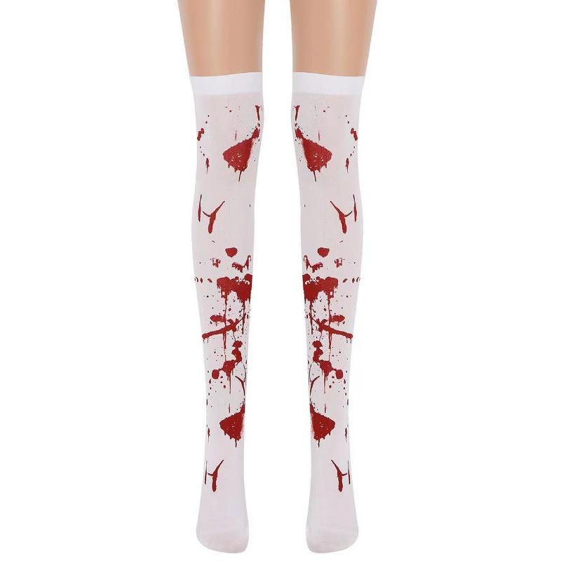 Halloweenkostyme for kvinner Fest Maskeradeklær Blodige sokker Sykepleierstrømper Blodig Zombieblod Halloween Cosplay-sokker