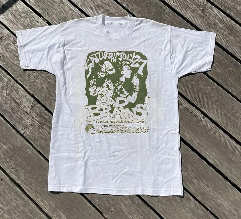 Bad Brains Band Tour Poster White Unisex Adult Cotton T-Shirt PR853 XL