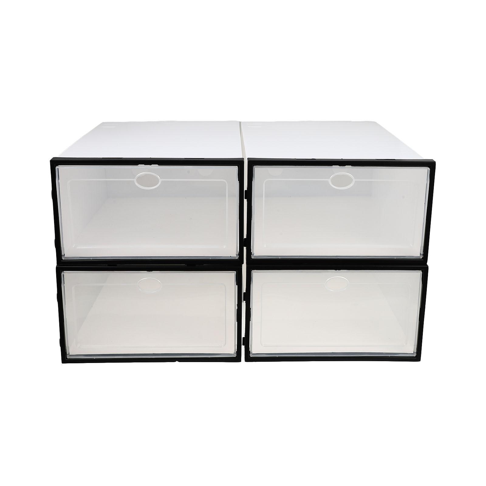 

4 шт. Коробка для обуви Подставка для обуви Чехол Модный Простой Хранение Водонепроницаемый Пластиковый Домашний Контейнер 29.5X20X11.5CM черный белый