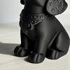 3D Printed Sitting Dog Figurine Modern Black Puppy Decorative Statue Animal Shape Sculpture