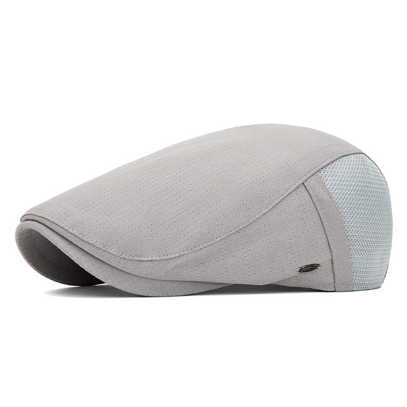 Summer Men's Mesh Breathable Shade Forward Hat Quick Drying British Cap Fashion Beret Women's Newsboy Hat