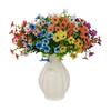2Pcs Artificial Violet Flowers Faux Silk Bouquets Realistic Fake Plants for Living Room Home Wedding Event Table Decor