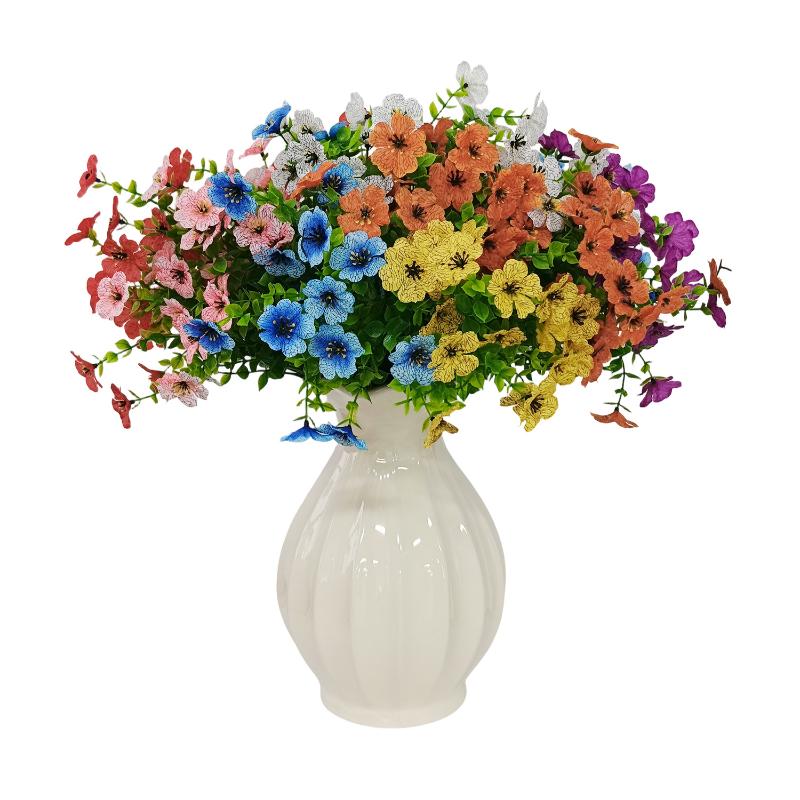 2Pcs Artificial Violet Flowers Faux Silk Bouquets Realistic Fake Plants for Living Room Home Wedding Event Table Decor
