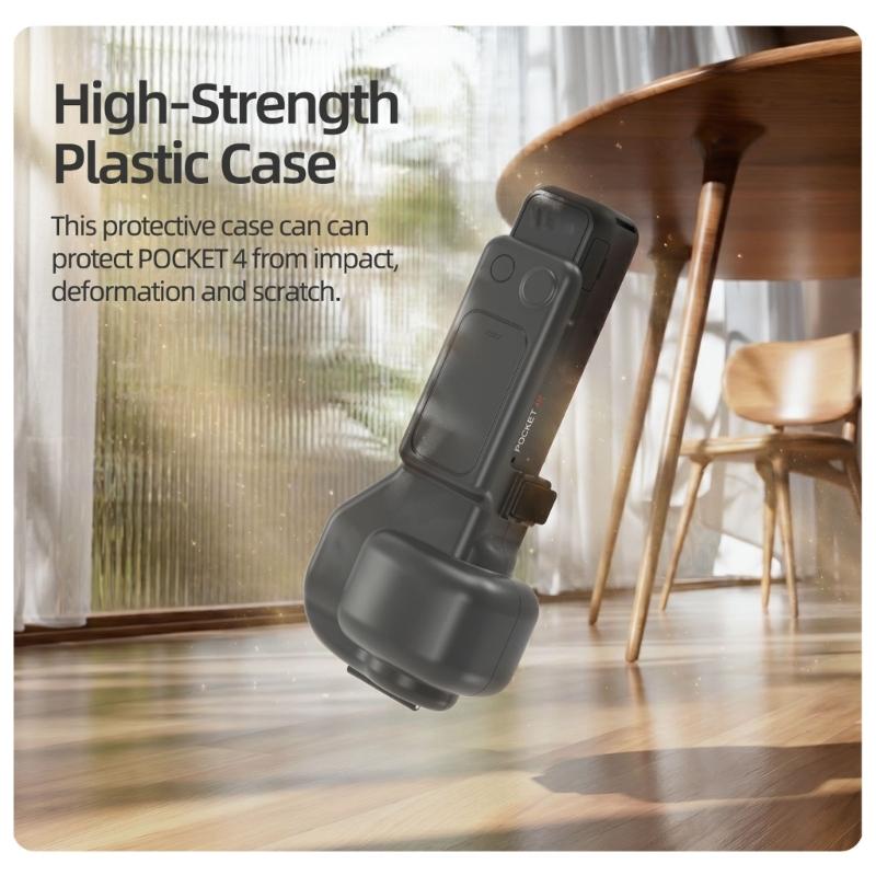Camera Case Protective Cover Compatible for Pocket 4P Camera,Full-Cover Shell with Wrist Strap Hinged Top Desogn for Travel Storage