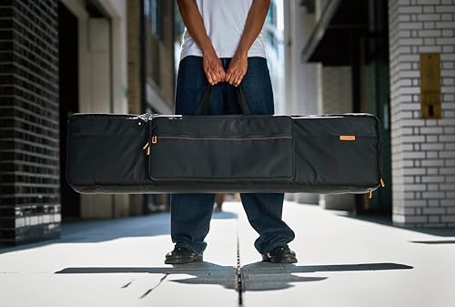 Slim 88-Key Keyboard Carrying Bag, Durable Fleece Interior, Two Pockets, Black