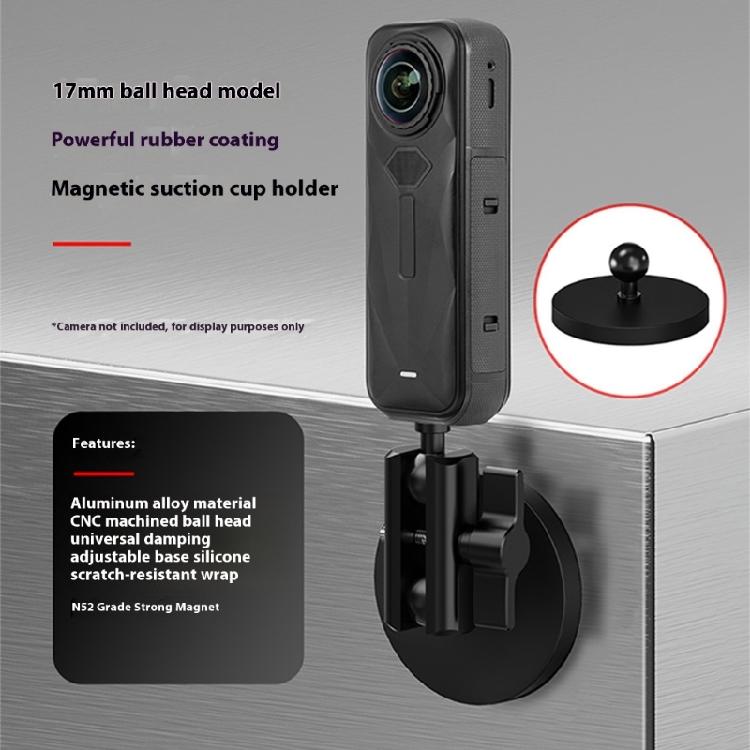 Silny Magnetyczny Uchwyt Zaciskowy do Kamery Z Pozycjonowaniem 360° Korpus ze Stopu Aluminium Warstwa Ochronna z Silikonu Dla Stabilnego Ujęcia