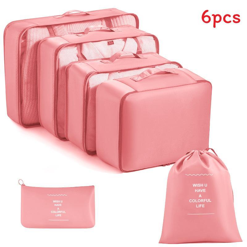Travel Organization Bags Set Waterresistant Oxford Fabric With Foldable Cubes For Suitcase Packing And Makeup Storage