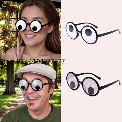 Funny Glasses Cosplay Eyeball Rolling Glasses Halloween Novelty Costumes Accessories For Carnival Fancy Dress Christmas Party