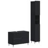2 Piece Bathroom Cabinet Set ZWOLLE Black Wood Material