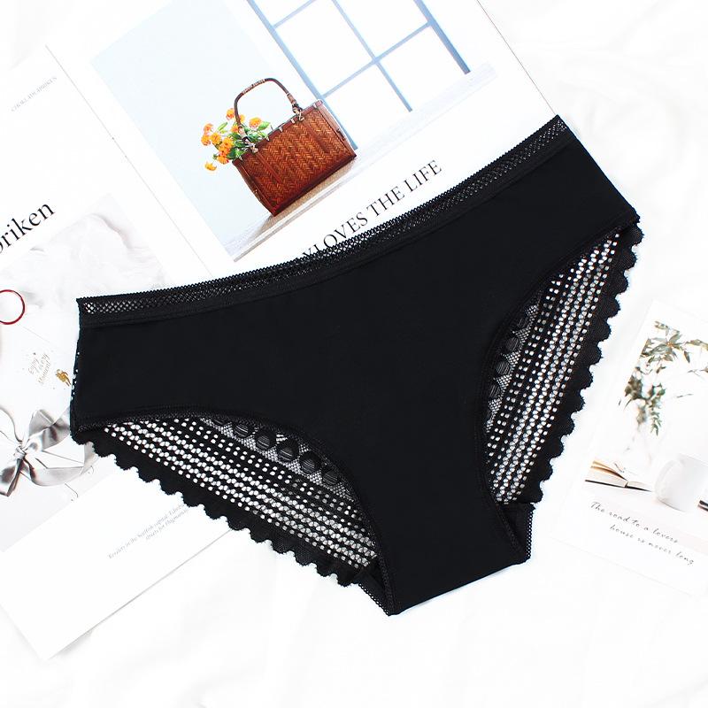 Sömlösa ihåliga trosor för damer Bomull i grenen Andningsbyxor Dam Transparent Underkläder Underkläder